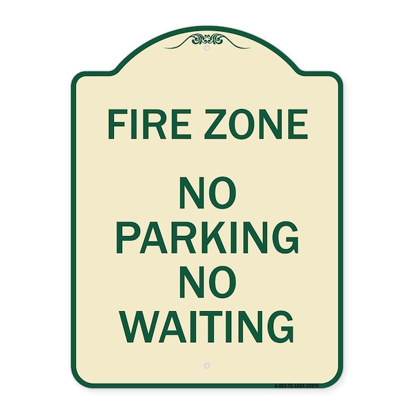 Signmission Fire Zone No Parking No Waiting Heavy-Gauge Aluminum Architectural Sign, 24" x 18", TG-1824-23970 A-DES-TG-1824-23970 - main